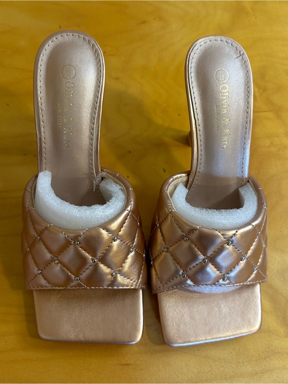 Olivia and Kate Sara Beth Rose Gold Heeled Sandals Size 6 New